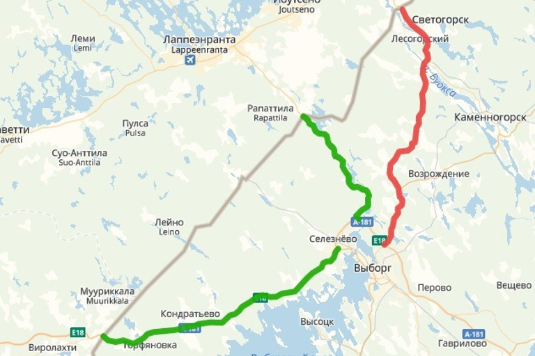 Ограничение движения на федеральной трассе Выборг - Светогорск